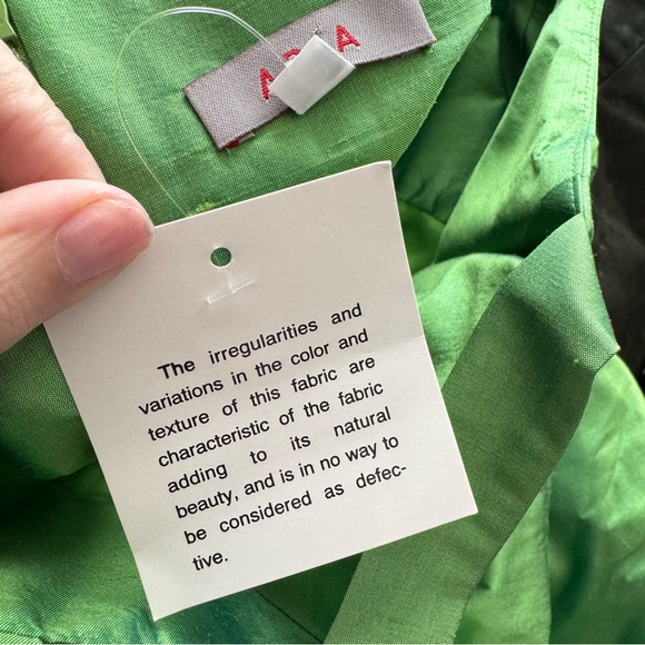 Vintage 90's Aria Vibrant Green Silk Dress - Picture 4 of 5